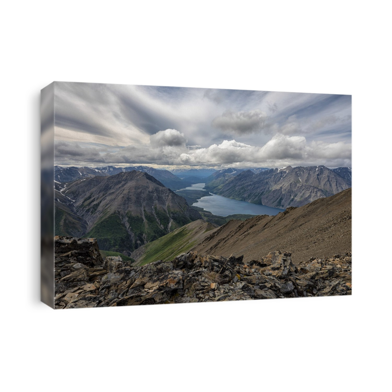 Vast landscape with lakes and mountains in Kluane National Park and Reserve; Haines Junction, Yukon, Canada