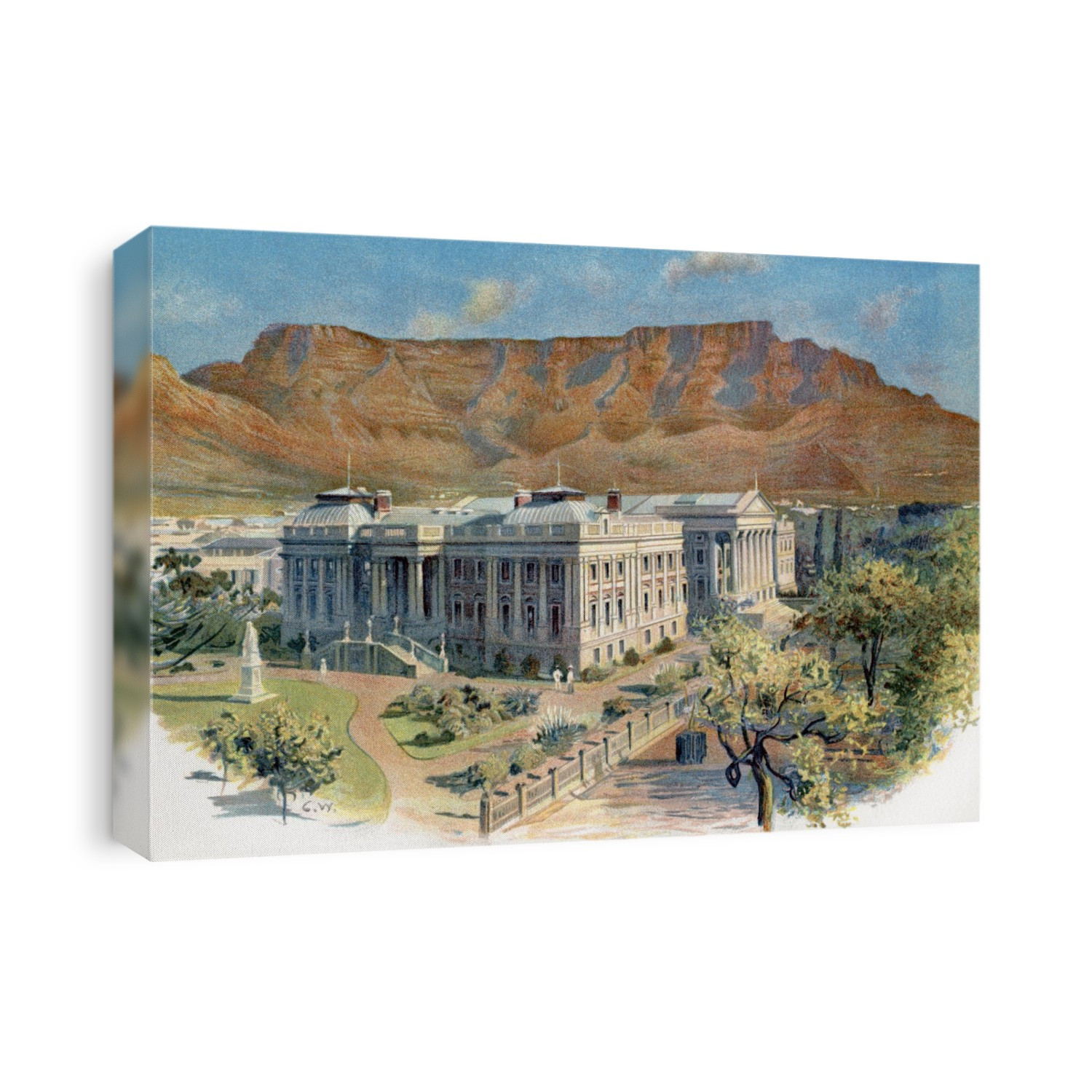 Parliament House With Table Mountain Behind, Cape Town, South Africa In The 19th Century.  From The Century Edition Of Cassell's History Of England, Published C. 1900