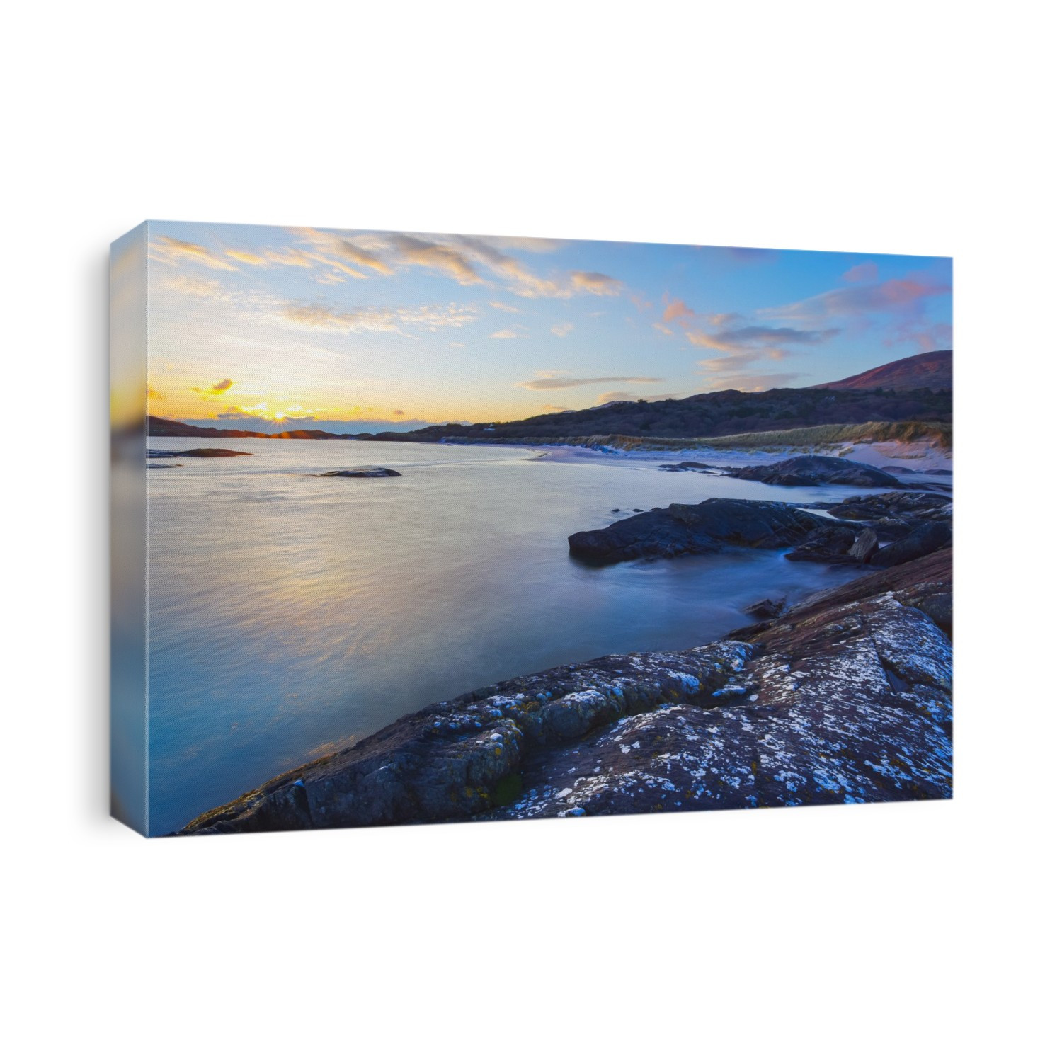 Sunset from Derrynane beach in summer; Derrynane, County Kerry, Ireland