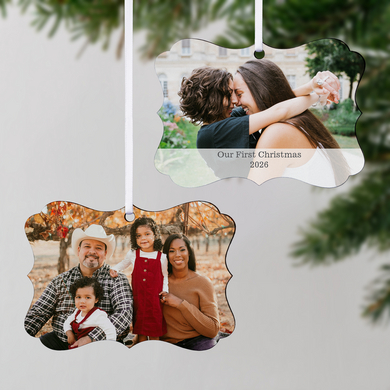 Captivating Photo Personalized Scroll Ornament