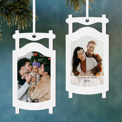 Cherished Memory Photo Personalized Sled Ornament