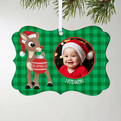 Rudolph® Photo Scroll Ornament