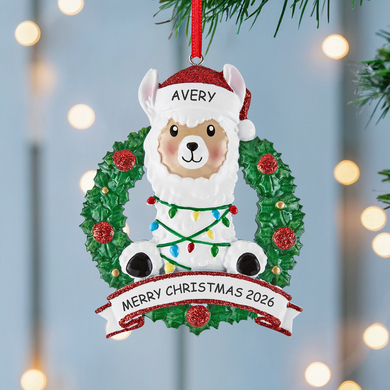 Festive Llama Personalized Ornament