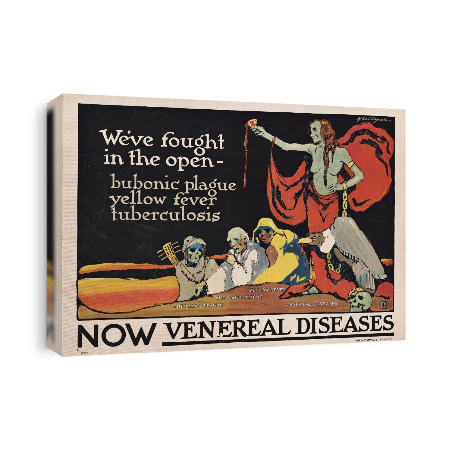 Venereal disease poster published around 1918 issued by the Committee on Public Information, a US government agency tasked with creating information and propaganda during the First World War.