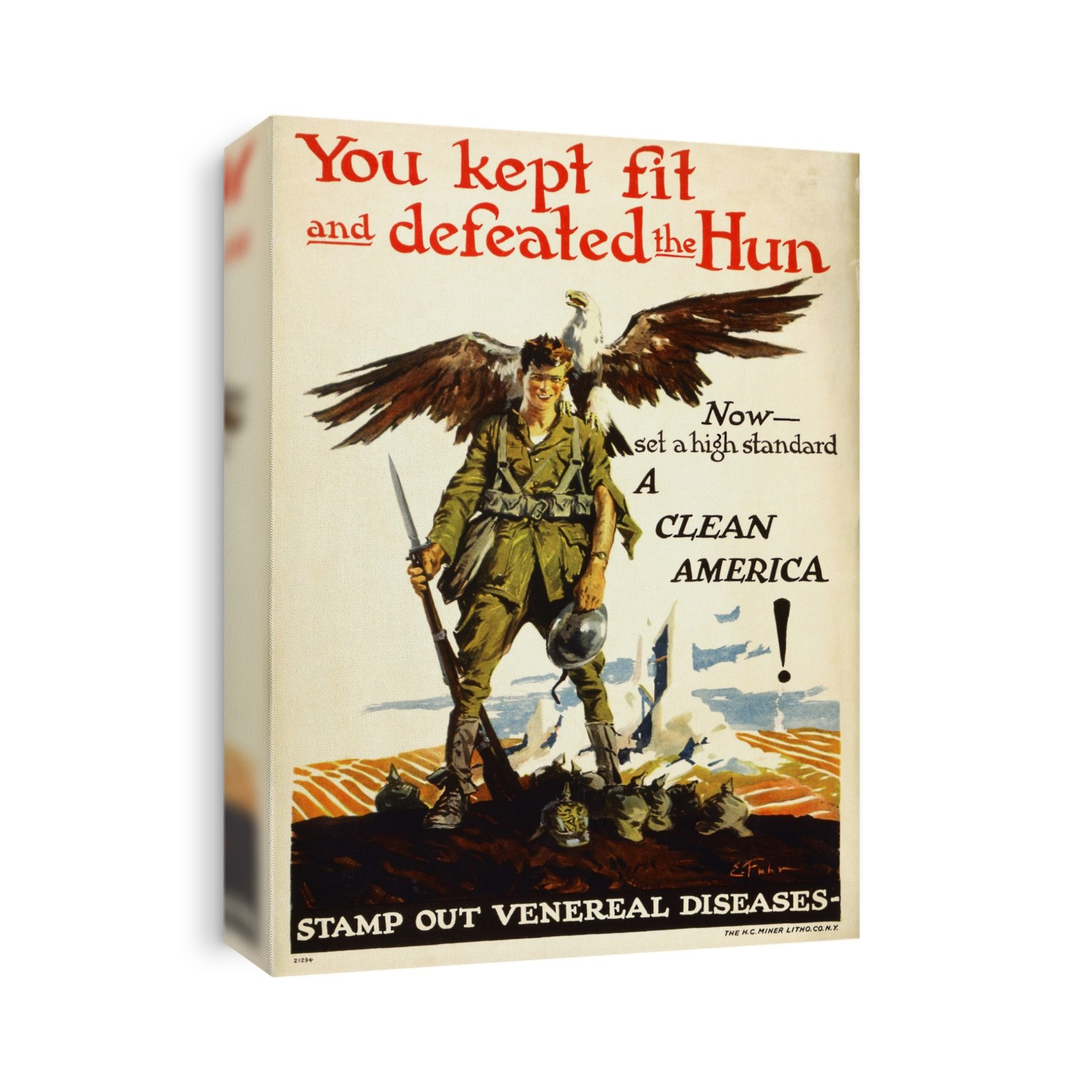 Venereal disease poster published between 1918 - 1920 issued by the US government. The poster is aimed at soldiers returning from the First World War.