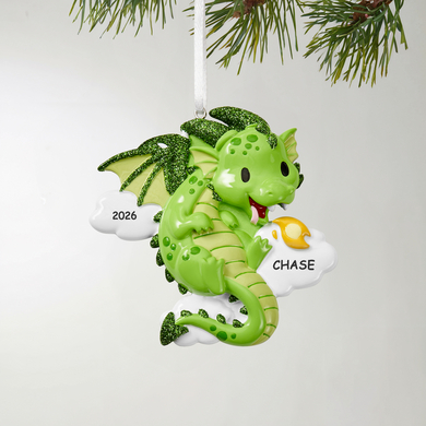 Flaming Dragon Personalized Holiday Ornament