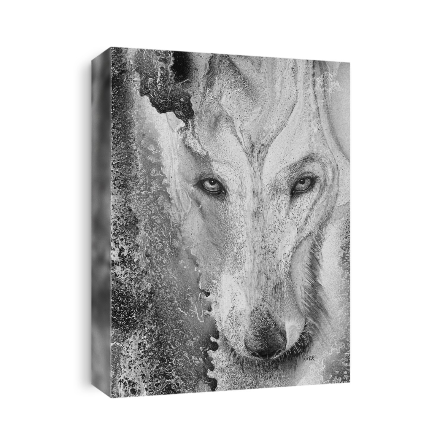 Illustration Of A Wolf And A Mottled Background