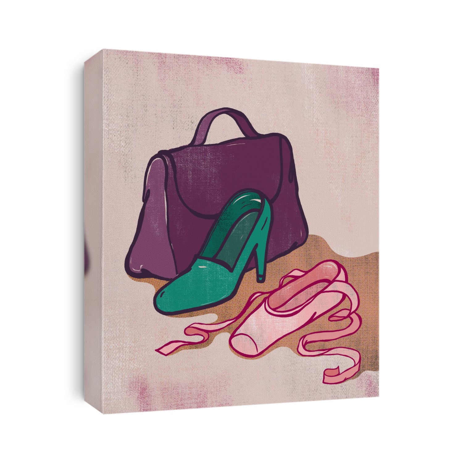 Illustration of high heel and ballet shoe representing alternative career.
