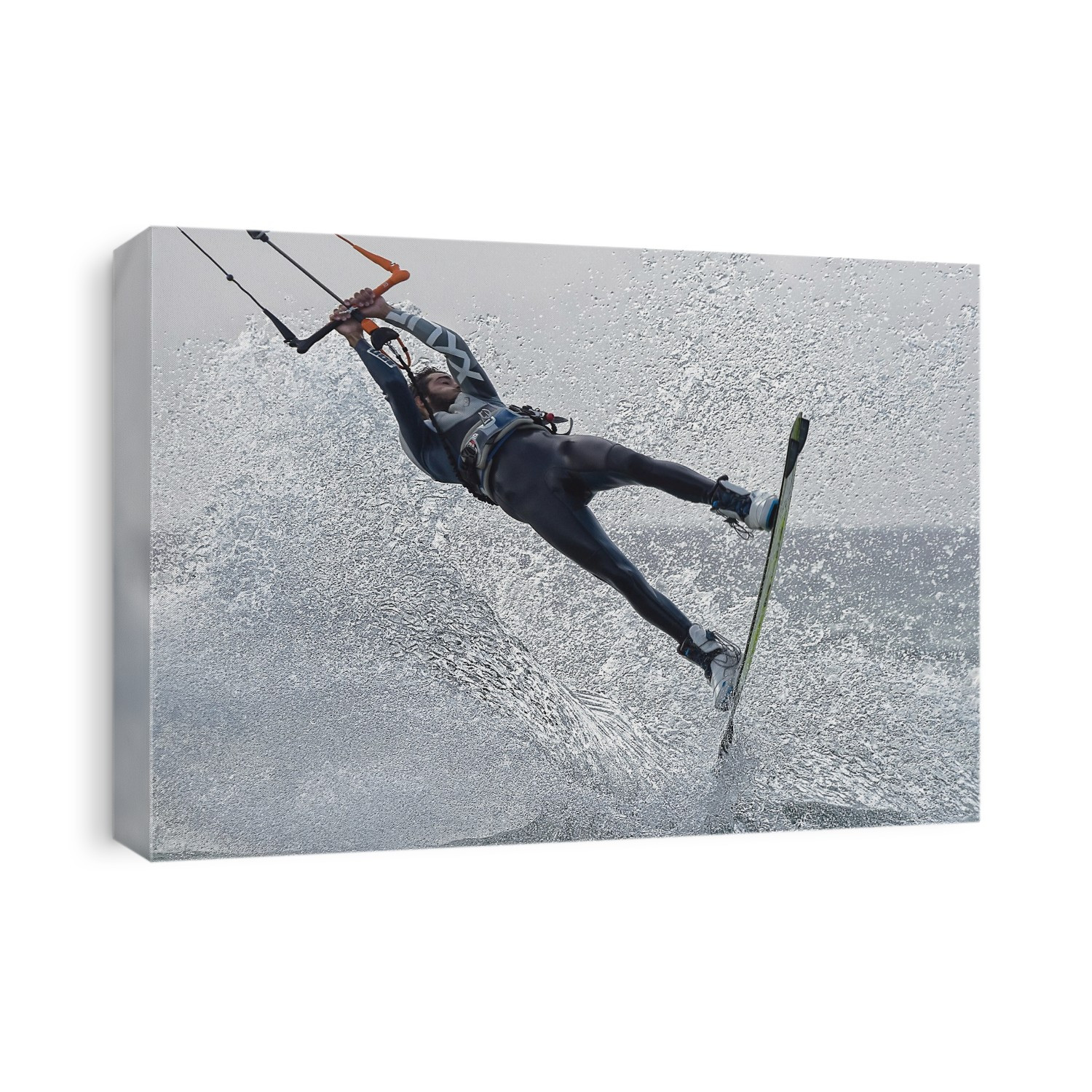 A Man Kitesurfing; Tarifa, Cadiz, Andalusia, Spain