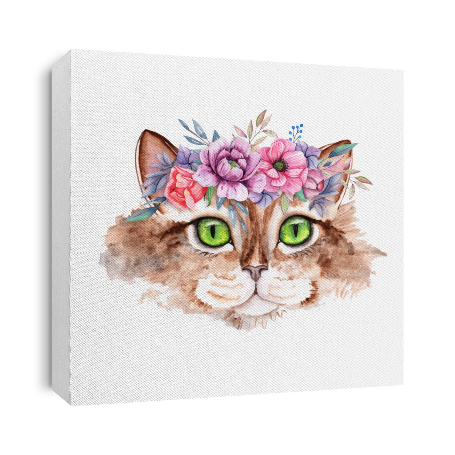 Watercolor Hand Drawn Cats Illustartions