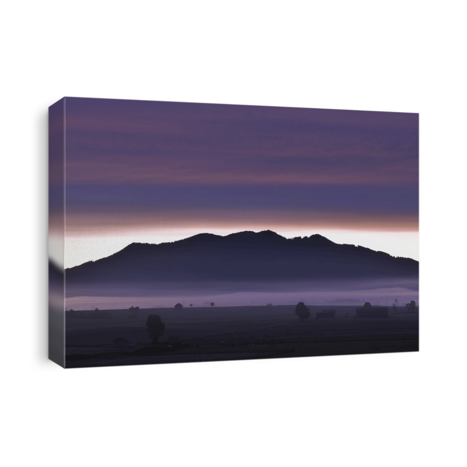 Mountain Range and Foothills at Dawn, Loisachwinkel, Kocheler Moos, Murnau, Upper Bavaria, Bavaria, Germany