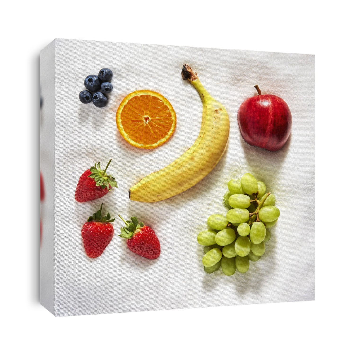Fresh fruit in sugar, overhead view.