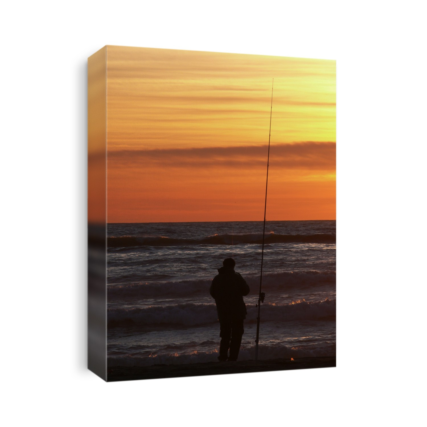 fishermen fishing in the sunset