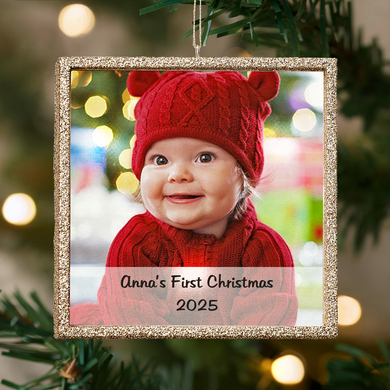 TwinkleBright® LED Photo with Message Gold Ornament