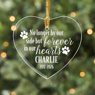 Pet Memorial Glass Heart Ornament