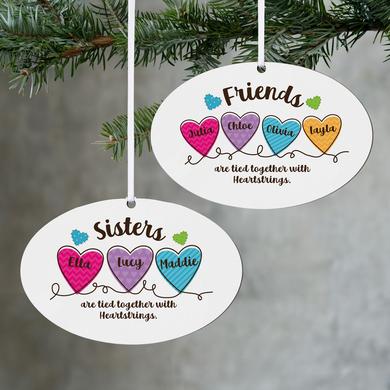 Sisters and Friends Heartstrings Oval Ornament