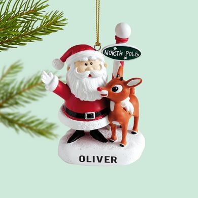 Santa and Rudolph the Red-Nosed Reindeer® Ornament with Letter