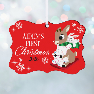 Rudolph® Baby's First Christmas Scroll Ornament