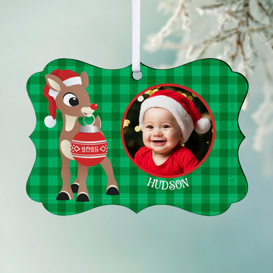 Rudolph® Photo Scroll Ornament