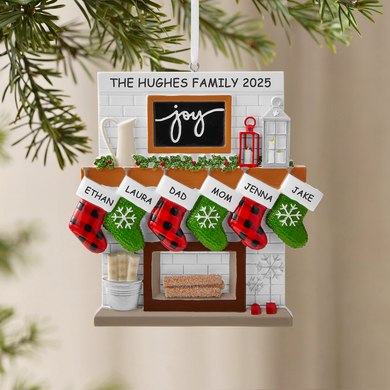 Rustic Cozy Christmas Family Ornament