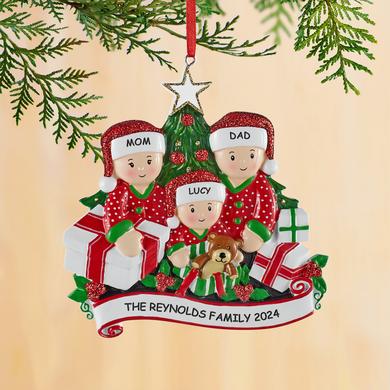 Family Opening Presents Ornament