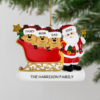 Santa and Reindeer Family Ornament
