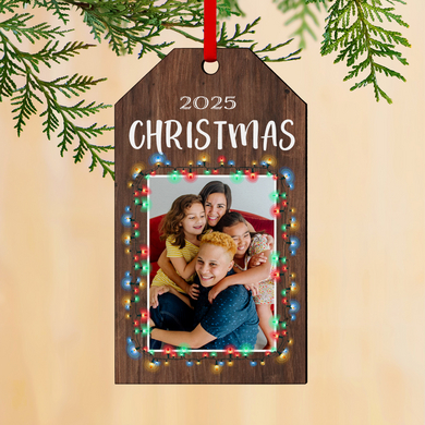 Merry & Bright Photo  Gift Tag Ornament