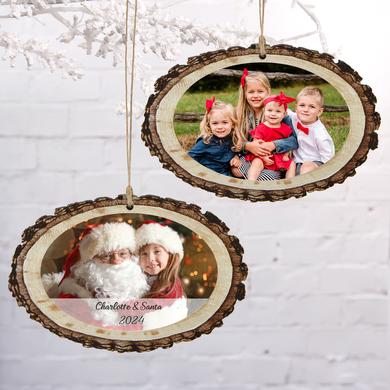 Picture-Perfect Photo Rustic Wood Oval Ornament