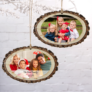 Picture-Perfect Photo Rustic Wood Oval Ornament