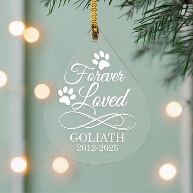 Infinity Pet Memorial Teardrop Ornament