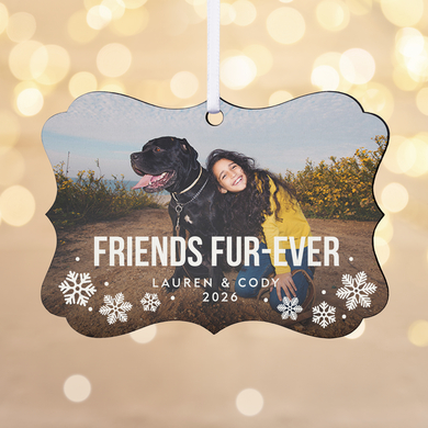 Friends Fur-Ever Pet Memorial Photo Scroll Ornament