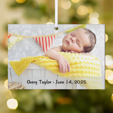 Baby Photo Message Rectangle Ornament