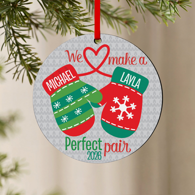 Perfect Pair Couple Round Ornament