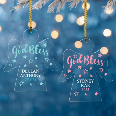 God Bless Baby Angel Ornament