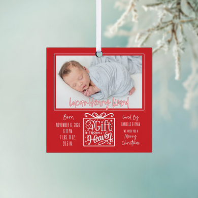 Gift From Heaven Photo Square Ornament