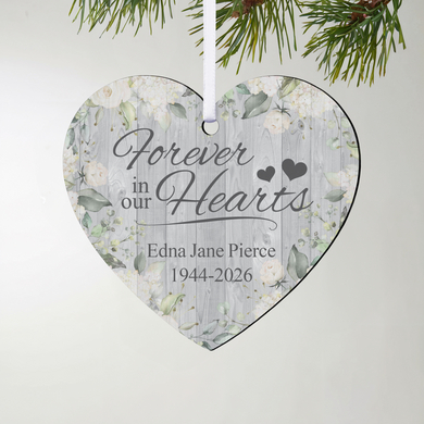 Forever in Our Hearts Memorial Heart Ornament