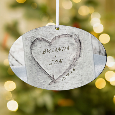 Carved Heart Oval Ornament