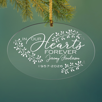In Our Hearts Oval Ornament