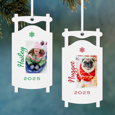 Winter Fun Photo Sled Ornament