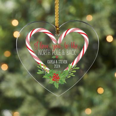 Love You to the North Pole & Back Heart Ornament