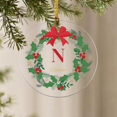 Festive Wreath Round Ornament