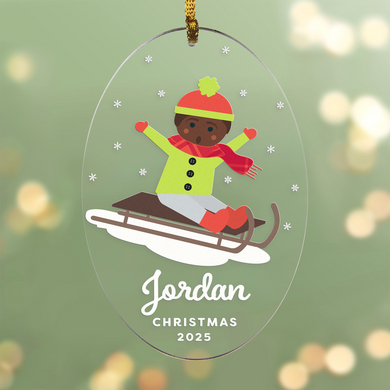 Sledding Fun Ornament