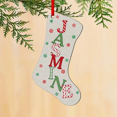 Festive Name Stocking Ornament