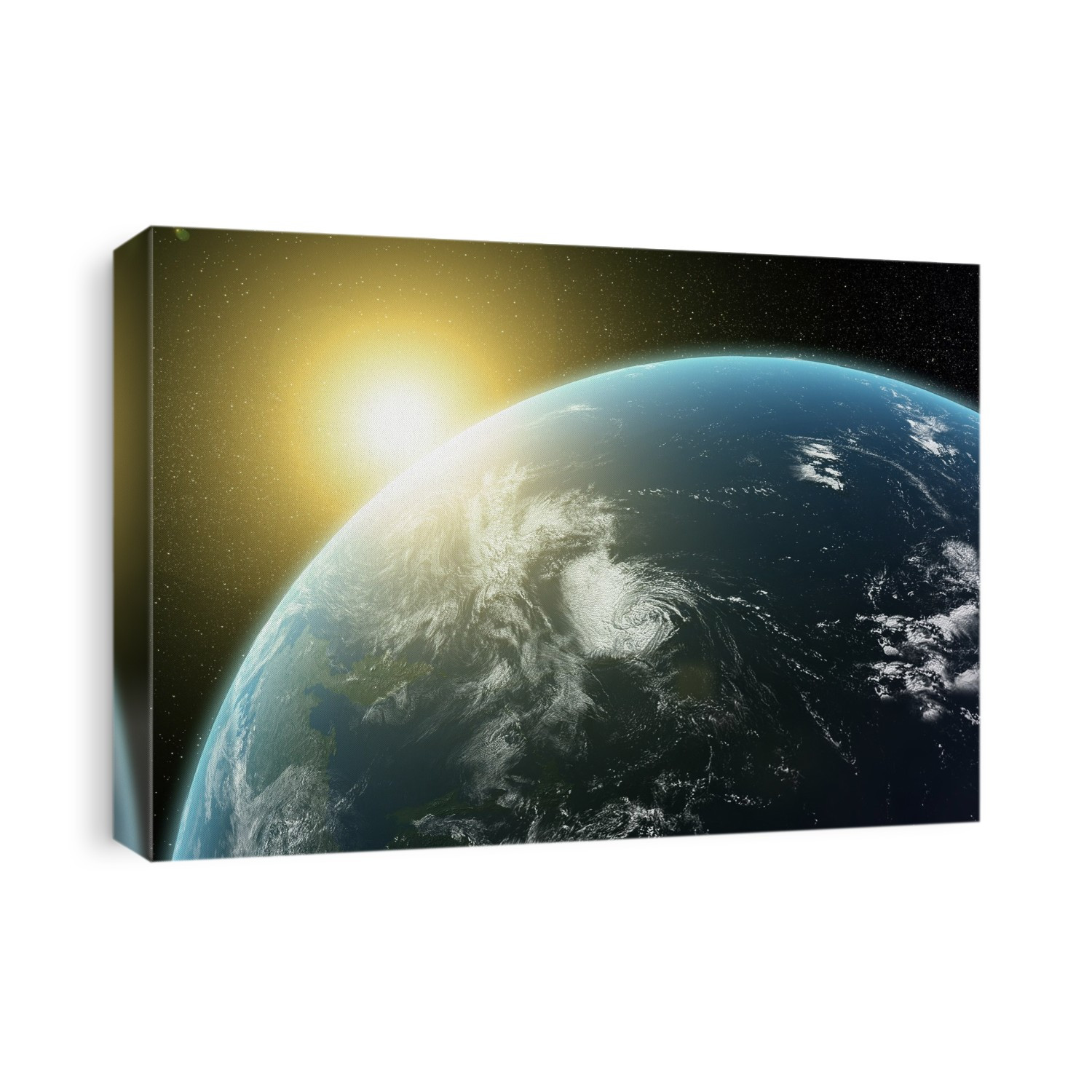 Sunrise over Earth, computer artwork.