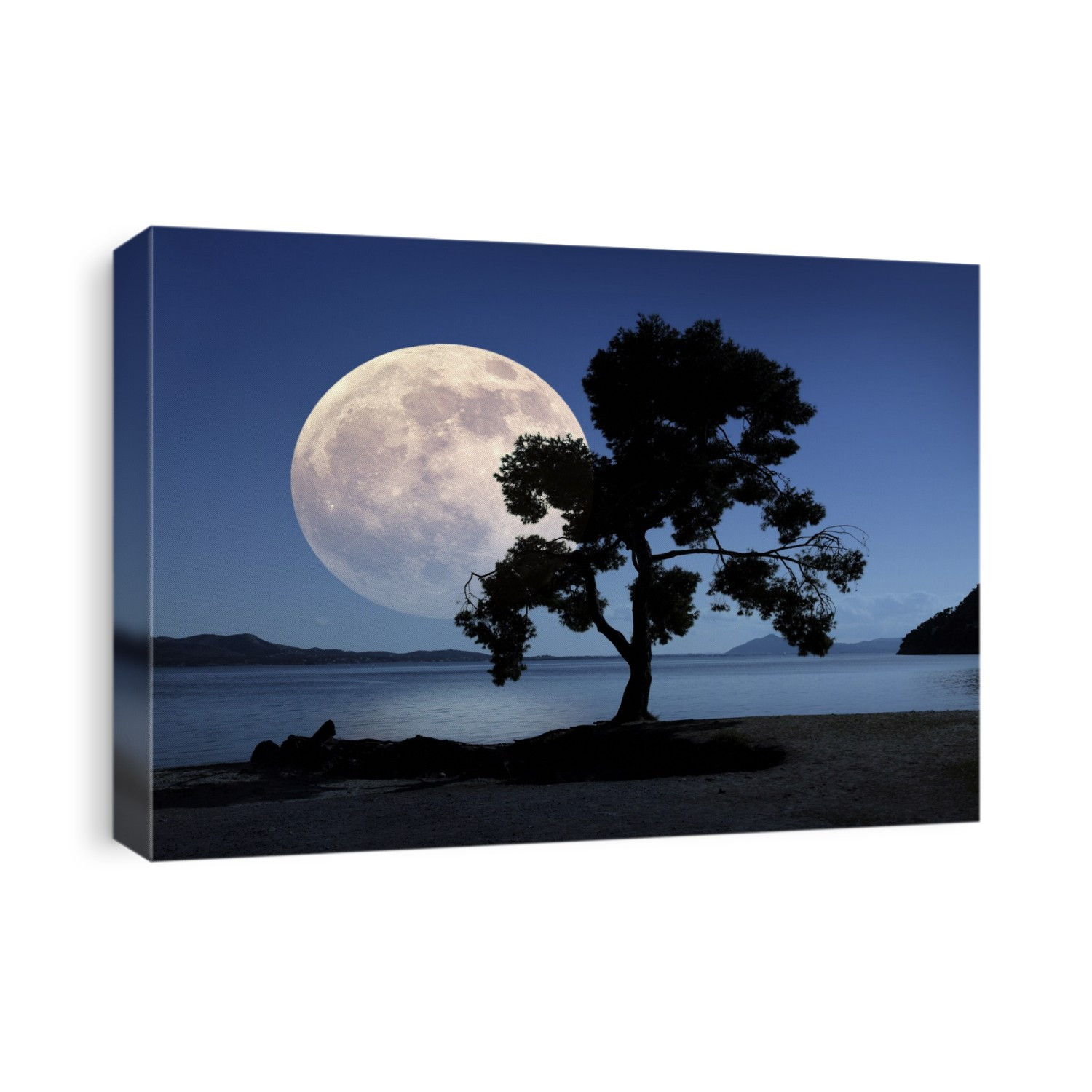 Moon rising over the sea.