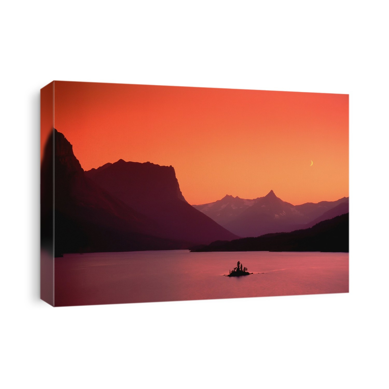 Wild Goose Island at Sunset Saint Mary Lake, Glacier National Park, Montana, USA