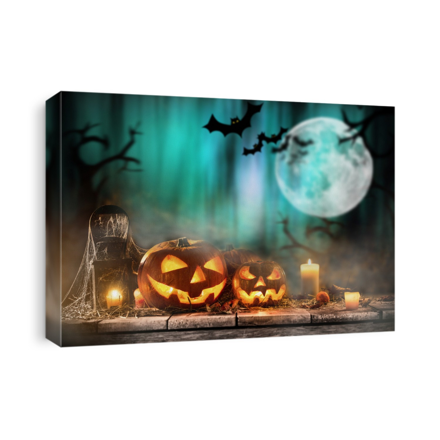 Halloween Pumpkins still-life background.