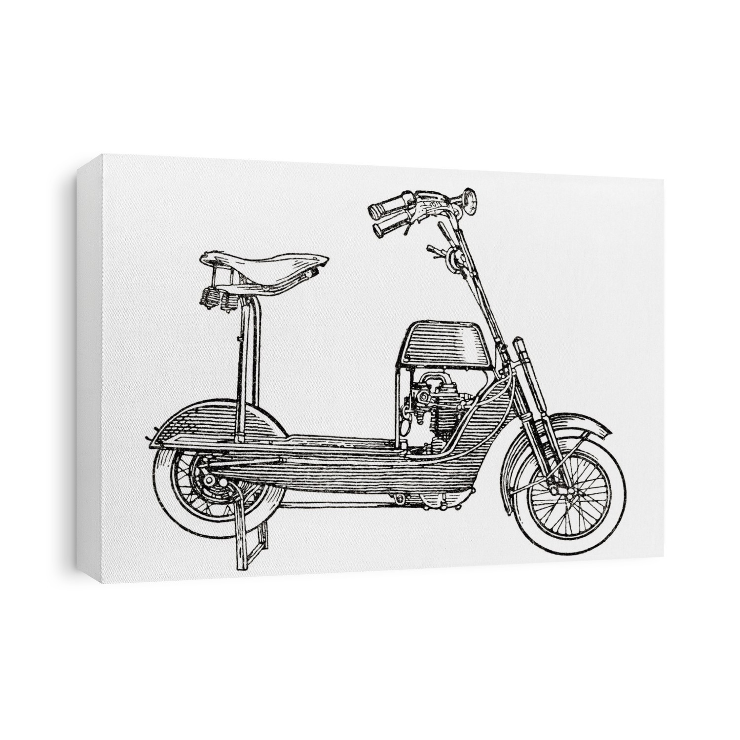 A 1920 Postler Motor Scooter.  From Meyers Lexicon, Published 1924.