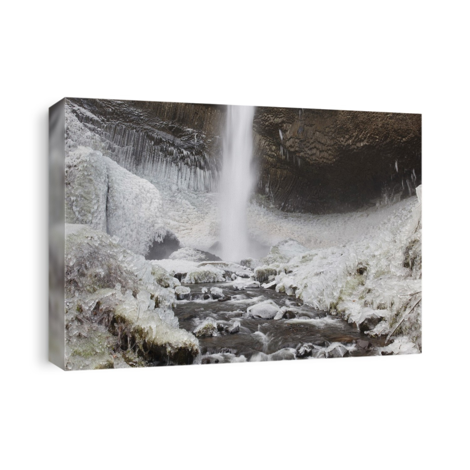 Winter ice storm along Latourell Falls, Columbia River Gorge National Scenic Area; Oregon, United States of America