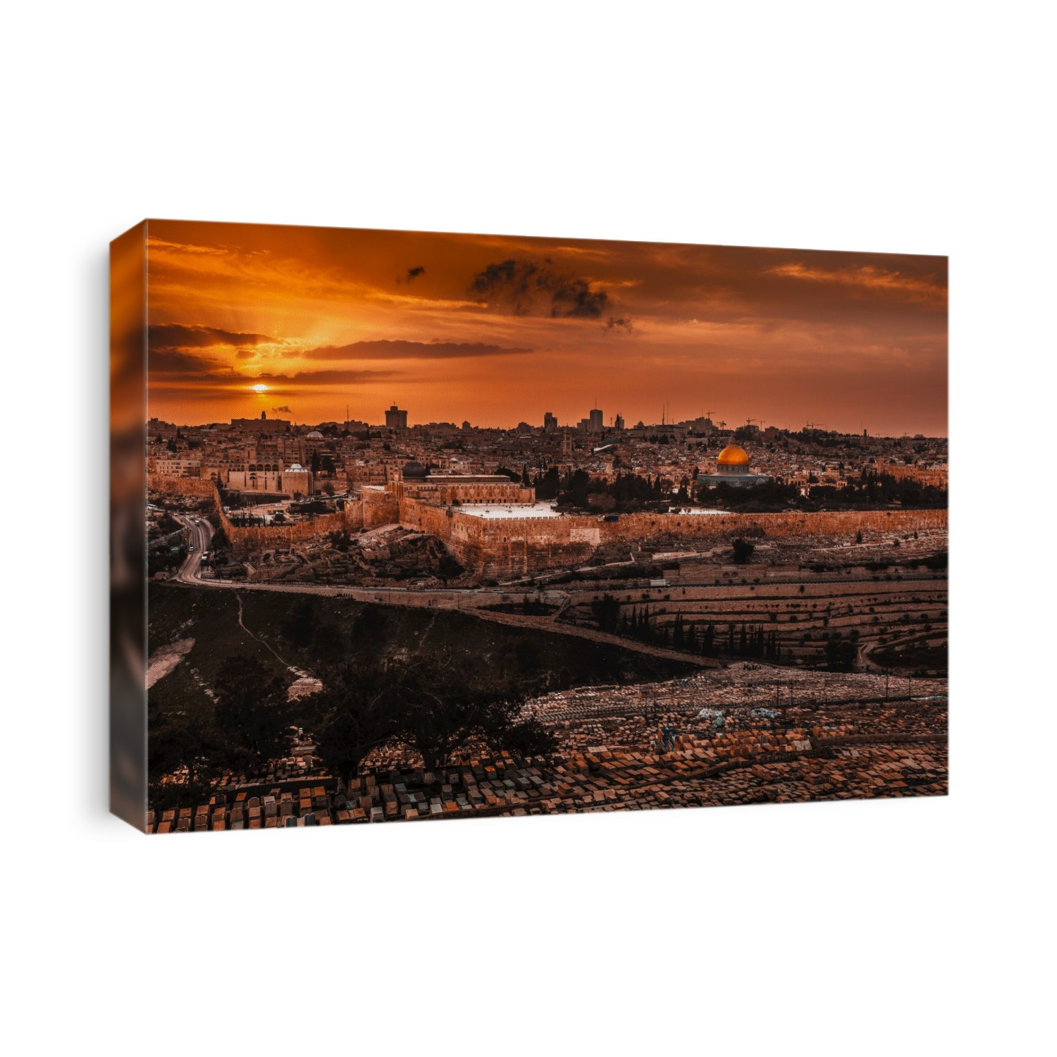 Cityscape Of Jerusalem At Sunset; Jerusalem, Israel
